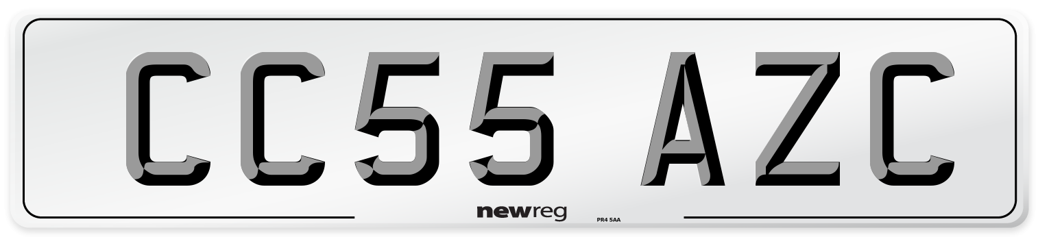 CC55 AZC Number Plate from New Reg